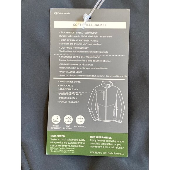 Eddie Bauer Softshell Jacket Army Team Microsoft Logo Navy Blue - Picture 8 of 9